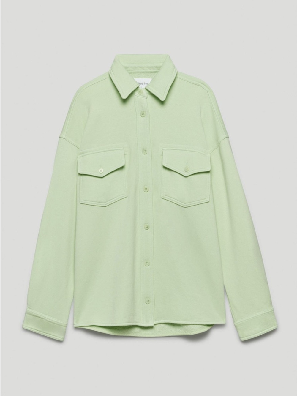 Aritzia sz S Wilfred Free Terry Fleece Organic Cotton Shacket Mint Light Green
